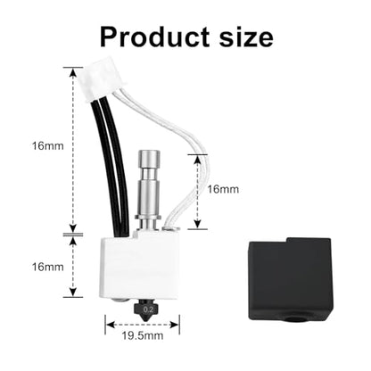 3D Printer 0.2mm S1C Hotend 2Pack Hardened Hotend for Kobra S1 Combo Stainless Steel Print Head Extruder Kit Hot End Hardened Steel Nozzle for Kobra S1 Combo/ACE Pro