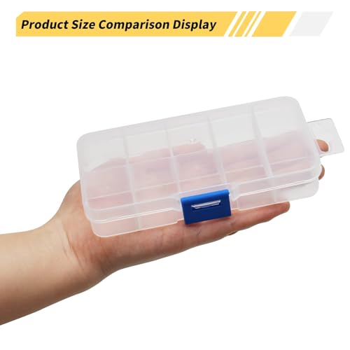 MroMax 2Pcs Small 10 Grids Clear Plastic Organizer Boxes - size: Small 10 Grids