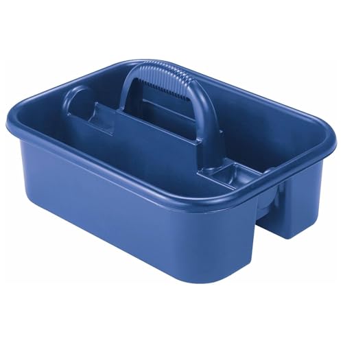 Akro-Mils 09185 Plastic Tote Tool & Supply Cleaning Caddy with Handle, (18-3/8-Inch x 13-7/8-Inch x 9-Inch), Blue (09185BLUE) - color: Blue