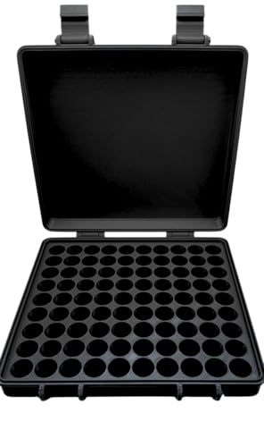 3D Printed Vial Storage Case - Waterproof 3ml Vial Storage with 90 Slots - Freezer Safe Hard Shell Essential Oil Case for Home, Fridge, Travel, 16mm Max Diameter, 35mm Max Height - color: Black, size: 90 Slots