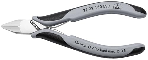 KNIPEX Tools 77 32 130 ESD Electronics Diagonal Cutters, ESD Handles, 5-1/4"