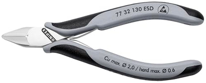 KNIPEX Tools 77 32 130 ESD Electronics Diagonal Cutters, ESD Handles, 5-1/4"
