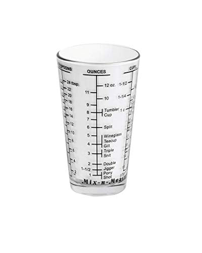 Kolder 26100 Mix N Measure Glass, Heavy Glass, Multi-Purpose Liquid and Dry Measuring Cup - color: Black