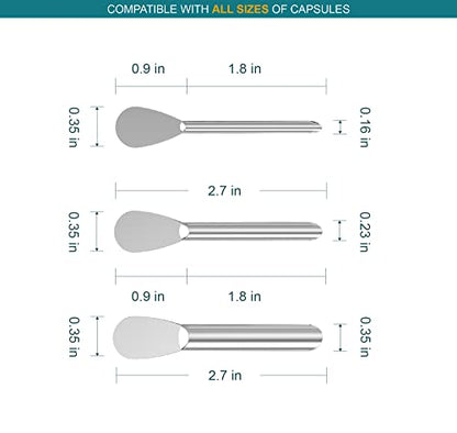 Capsule Filling Machine Spoons, Pill Filler Tools for All Sizes # 000-5 - color: #000 00 0 1 2 3 4 5
