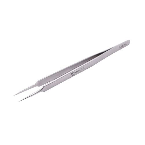 Ultra Fine Tip Tweezers Straight Tip Precision Tweezers Flying Line Super Hard Tweezer Mobile Phone Motherboard Repair Hand Tools for Soldering and IC Chip Micro-repair,Stainless Steel