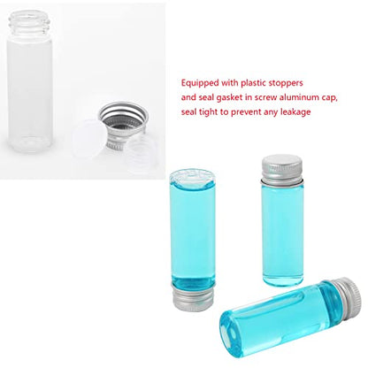 12PCS 15ml Clear Glass Small Vials w/ Aluminum Screw Caps& Plastic Stoppers - color: Clear, size: 15ml