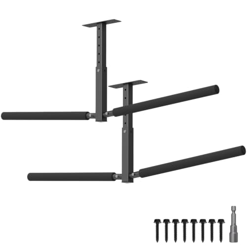 Ceiling Kayak Storage Rack for Garage, Heavy-Duty Overhead Kayak Hanger - size: Double (2pc )