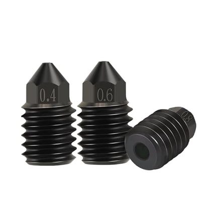 3 Pcs Hardened Steel nozzles, High-Temperature Nozzles for X1/C P1P/S Upgraded Kobra 3/S1 Comb 3D Printer (Mix-3pcs) - color: Mix-3pcs