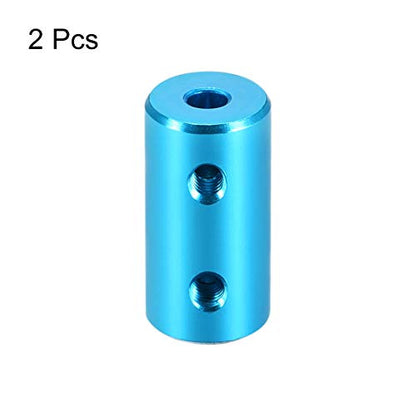 uxcell 1/8 Inch to 5mm Bore Rigid Coupling Set Screw L20XD10 Aluminum Alloy,Shaft Coupler Connector,Motor Accessories,Light Blue,2pcs - size: 3.17mm to 5mm