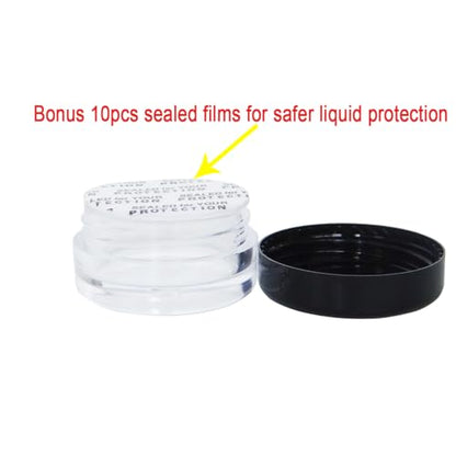 20x 3ml Empty Cosmetic Sample Jars, Small Round Plastic Containers - color: 20x 3ml Black