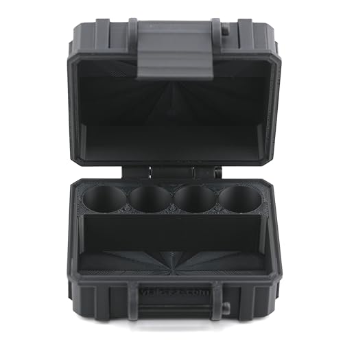 Vial Guard Storage Hard Case for 3ml, 5ml, 10ml, 30ml Vials, Secure Holder Multiple Sizes (Metalic, 4 x 3ml 1 x 30ml) - size: 4 x 3ml 1 x 30ml
