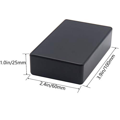 Zulkit 12Pcs Project Boxes ABS Plastic Electrical Project Case Power Junction Box Black 3.94 x 2.36 x 0.98 inch (100 x 60 x 25mm) - color: 12 PCS, size: 3.94" x 2.36" x 0.98"