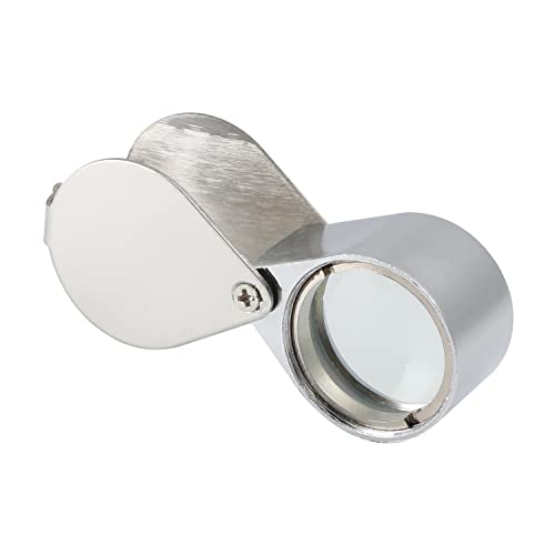 Othmro 1Pcs Magnifier 10X Lens Diameter 21mm Whistle Shape Foldable Jewelry Loupe Magnifying Glass Silver - color: 10 X/21mm