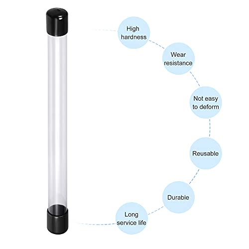 MECCANIXITY Clear Storage Tube 23x25mm Small Plastic Round Tubing with Caps Rigid Bottle Container 300mm/12 Inch for Item Stored - size: 23x25x300mm