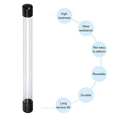 MECCANIXITY Clear Storage Tube 23x25mm Small Plastic Round Tubing with Caps Rigid Bottle Container 300mm/12 Inch for Item Stored - size: 23x25x300mm