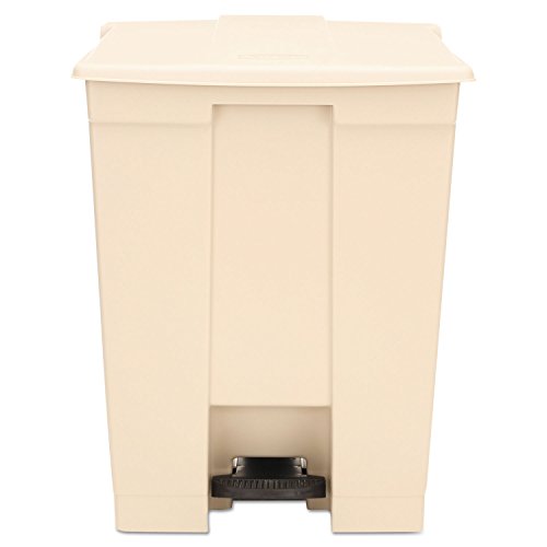 Rubbermaid Commercial Products Step-On Lid Trash Can, 18-Gallon, Beige, Hands-Free Sanitary Use Garbage Can for Medical Waste in Hospitals/Lab/Emergency/Patient Rooms - color: Beige, size: 18 gallon