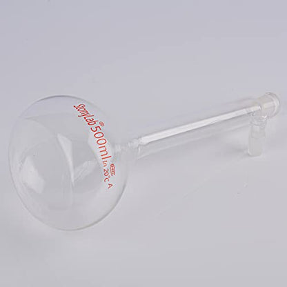 stonylab Glass Volumetric Flask Class A with Glass Stopper, Borosilicate Glass Heavy Wall Volumetric Flask Tolerance ±0.25 ml, 500 ml - size: 500 ml