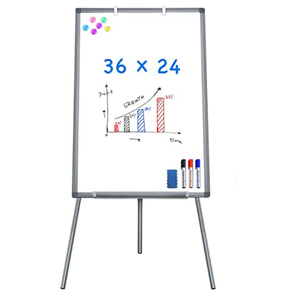 Maxtek Easel Whiteboard 36 x 24, Stand Tripod with Height Adjustable, Gray - style: 36x24 Gray