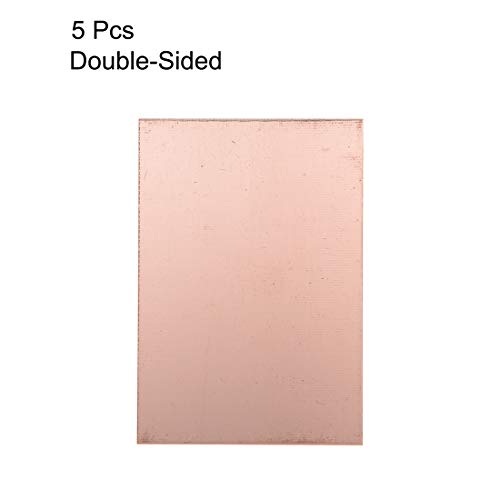 uxcell Double-Sided Copper Clad Laminate PCB Circuit Board, FR4 100x70mm 3.94x2.76 inch, 1.5mm Thickness DIY Prototyping PCB Board, Name Board, 5pcs - size: 100mmx70mmx1.5mm