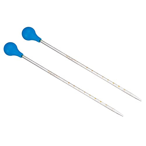 PATIKIL Graduated Dropper Pipettes Kit, 2pcs 0.1ml Borosilicate Glass Pipette with Rubber Cap for Transfer Liquid for Lab, Chemistry, Clear - size: 0.1ml