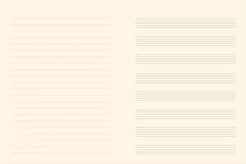 Music Journal (pages alternate between staves and lines)