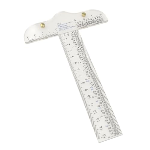 Clear Acrylic T-Square Ruler, T Square Ruler, Drafting Tools, Drafting T, T Transparent for Crafting and Drafting,Education and Crafts (6 Inches)