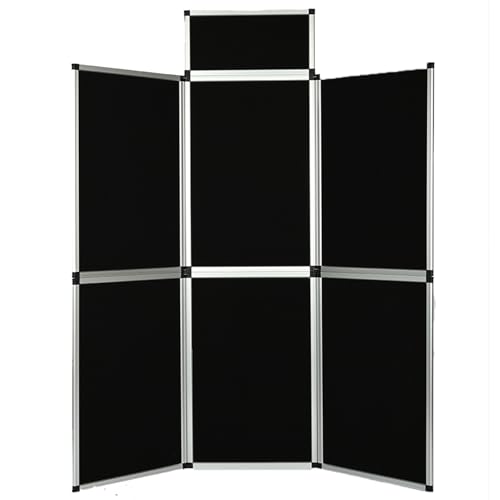 6+1 Panel Trade Show Presentation Board, 82.6" H x 70.8" W Portable Display Panel System, Folding 6 Panels Exhibition Boards Single Sided Tabletop Display 6 Panels,Hook & Loop-Receptive Fabric
