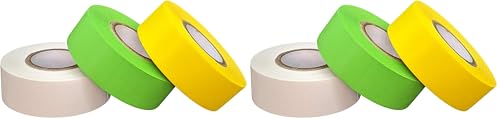USA Made Lab Labeling Tape Variety Pack, 500" Length x 3/4" Width, 1 Inch Core [3 Rolls of Assorted Colors] (Pack of 2) - size: 500*75*1 inches (Pack of 2)