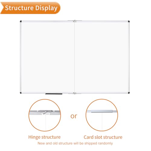 VIZ-PRO Large Magnetic Dry Erase Whiteboard, 60 x 48 Inches, Foldable - size: 60"W x 48"H