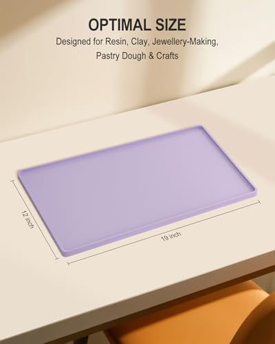 Silicone Art Mat for Crafts, 12" x 19" Waterproof Non-Slip Painting Mat - color: Purple, size: 12" x 19"