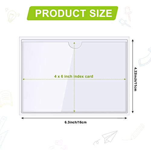 Chinco 50 Pack 4" x 6" Clear Adhesive Pockets, Index Card Pockets With Top Open Loading, Plastic Labels Holders for Organizing Storage Bins, Library Card, Drawer, and Protecting Your Cards - size: 4.3 x 6.3 Inches