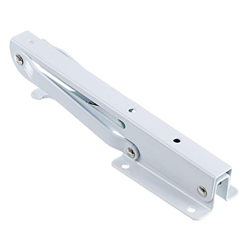 Sumnacon Sturdy Folding Shelf Brackets - Heavy Duty Metal Triangle Table Bench Folding Shelf Brackets, 2 Pcs Folding Shelf Hinge Wall Mounted (8 Inch, White) - color: White, size: 8 Inch
