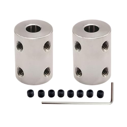6mm to 6mm Stainless Steel Shaft Coupler, 2Pcs - size: 6-6mm