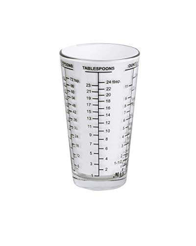 Kolder 26100 Mix N Measure Glass, Heavy Glass, Multi-Purpose Liquid and Dry Measuring Cup - color: Black