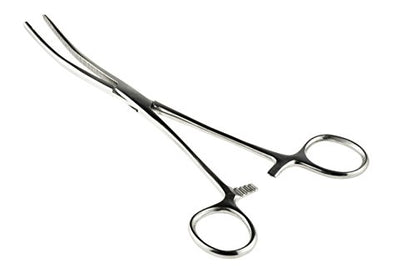 SE 8-Inch Stainless Steel Curved Forceps - Self-Locking, Serrated Tip for Precision Grip and Clamping - Perfect for Crafting, Fishing Tasks, Jewelry Making, and More! -681FC - size: 8", style: Curved
