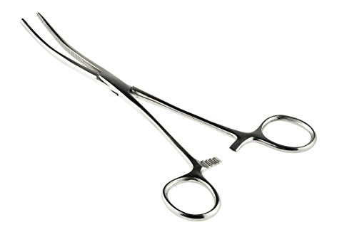 SE 8-Inch Stainless Steel Curved Forceps - Self-Locking, Serrated Tip for Precision Grip and Clamping - Perfect for Crafting, Fishing Tasks, Jewelry Making, and More! -681FC - size: 8", style: Curved