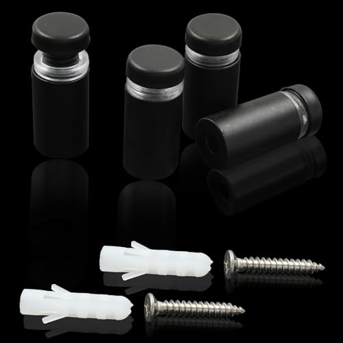 1/2" x 1" Sign Standoff Screws, 12 Pcs, Black Acrylic - color: Black, size: 1/2" x 1",12 Pcs