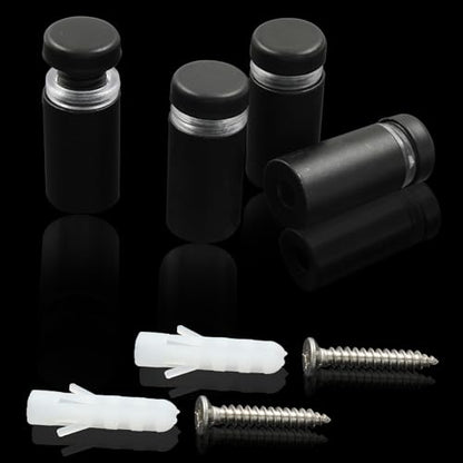 1/2" x 1" Sign Standoff Screws, 12 Pcs, Black Acrylic - color: Black, size: 1/2" x 1",12 Pcs