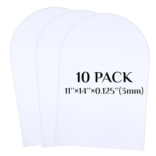 Novabright 10 Piece Arched White Foam Board, 11 x 14 Inches (3mm), PVC Foam Poster Board, Waterproof, Suitable for Signs, School Projects, Handicrafts, Artistic Creation, Indoor and Outdoor Use