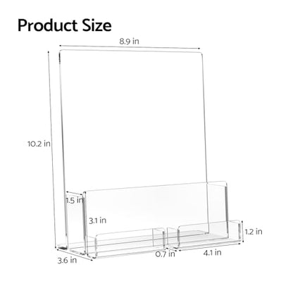 HIIMIEI Brochure and Business Card Holder: Acrylic Flyer Holder 8.5 x 11 - size: 8.5x11