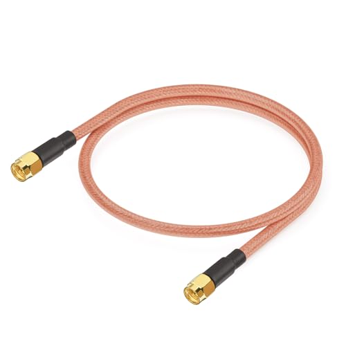 Eightwood SMA Male to SMA Male Low Loss RG400 Coax Cable 1.6ft - size: 1.6 feet
