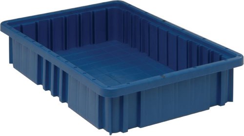 Quantum Storage DG92035 Dividable Grid Heavy Duty Part Organizer Bins - 16-1/2" x 10-7/8" x 3-1/2" - 12 Pack - color: Blue