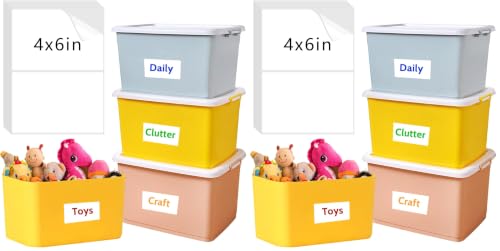 150 Pcs Labels for Storage Bins, 6 X 4 Inch Removable Labels for Storage Bins, Tear Resistant No Residue Storage Bin Label, Matte White Blank Box Label for School, Home, Business (Pack of 2) - size: 150 labels / 75 Sheets(6" x 4") (Pack of 2)