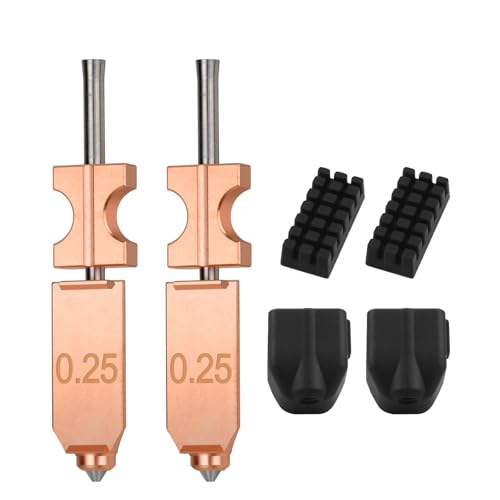 2pcs 0.25mm Upgraded Ad5x Nozzles Hotend Kit for AD5X Quick-Detachable Nozzle Extruder Quick Release Nozzle Heater Block Throat Tube - size: 0.25+0.25mm