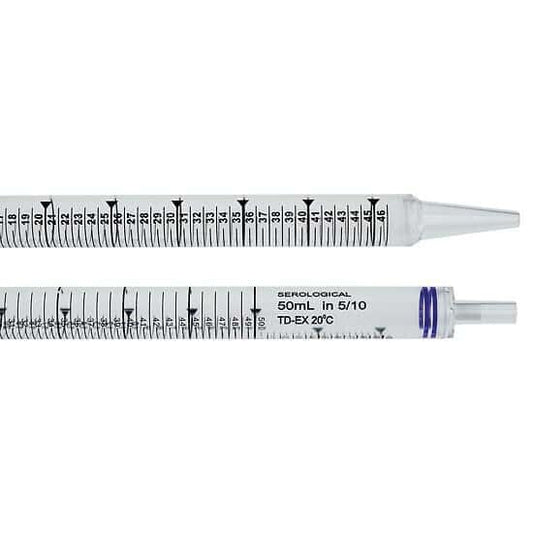 CELLTREAT Scientific Products Standard-Length Serological Pipette, 50mL, Indv. Wrap, Paper/Plastic, Autoclave; 90/Cs - size: Increments mL 0.5 - Package Of 30