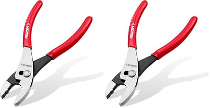 ARROW 8" Slip Joint Pliers, Pliers Tool with Thick Dip-Grip Handle, Strong Grip Jaws, High Carbon Steel, Pliers for Gripping, Loosening Nuts and Bolts, Cutting Steel Wire (Pack of 2) - size: 8 Inch (Pack of 2)
