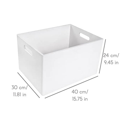 Creative Deco XXL White Wooden Crate Nesting Crate Handles - color: White, size: XXL