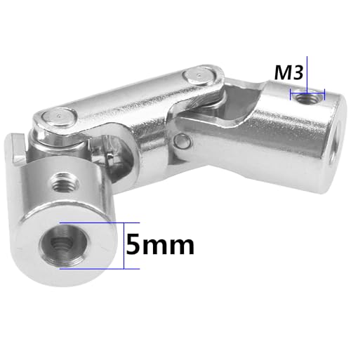 2Pcs Vgoohobby 4mm/5mm/6mm RC Boat Shaft Coupler 3 Section U Joint Coupling for RC Car Boat Robotics DIY (5mm to 5mm) - size: 5mm-5mm