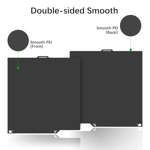 1 PCS Double-Sided Smooth PEI Build Plate for Elegoo Centauri Carbon & Centauri Carbon 2, Mirror Finish Spring Steel Bed, for PLA/PETG/ABS, Flexible Magnetic Removable 3D Printer Platform Black