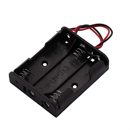 6 Pieces 3 Slots x 1.5V AA Battery Case Holder Battery Spring Clip Storage Box with 6 inches Wire Leads - size: 6 x 3 Slots AA without Switch